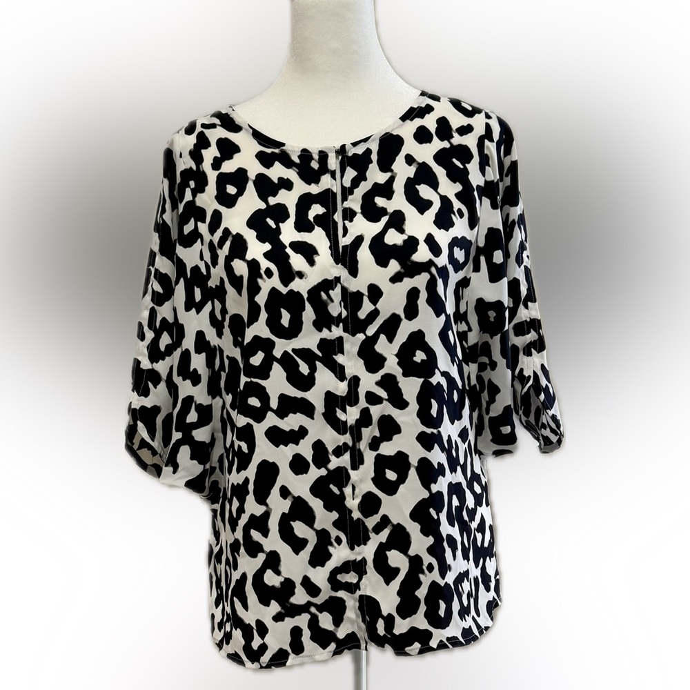 LOFT leopard print dolman sleeve top size small